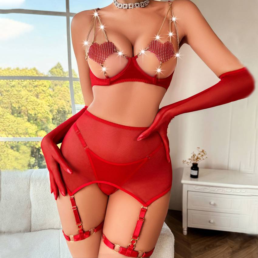 Sexy perspective with heart-shaped chain